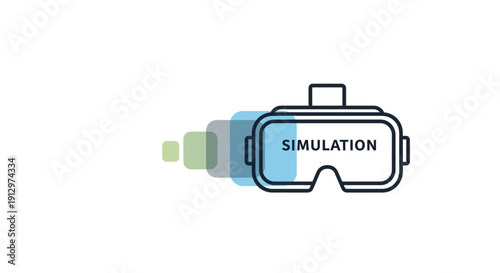Virtual Reality Headset Device Simulation.
