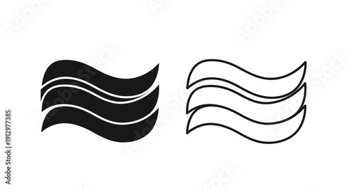 Minimalist wave designs in black and white for modern aesthetics and branding Vector