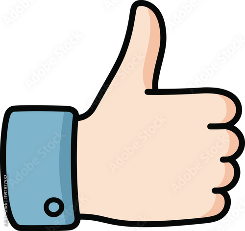 Thumbs up like hand gesture icon for positive feedback and social approval