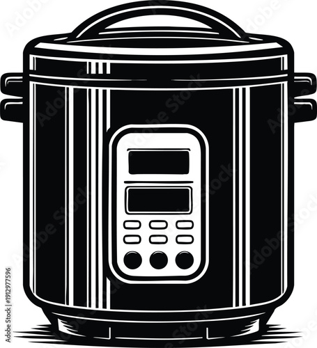 Modern electric rice cooker a versatile kitchen appliance for fast cooking isolated on wa hite background