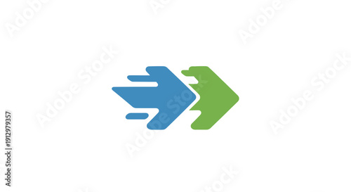 Blue and green arrow signs.