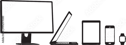 devices with blank screens for mockup purposes