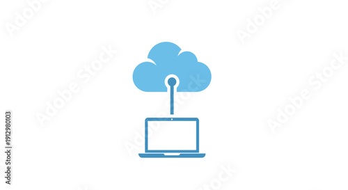 Cloud Computing Laptop Internet Connection.