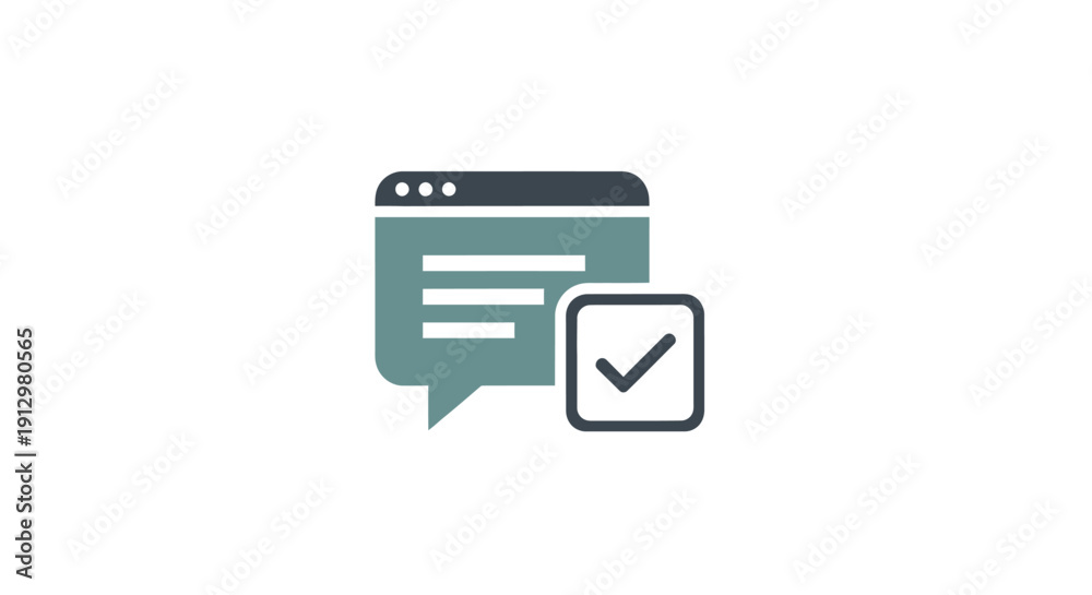 Fototapeta premium Checklist in a chat box icon.