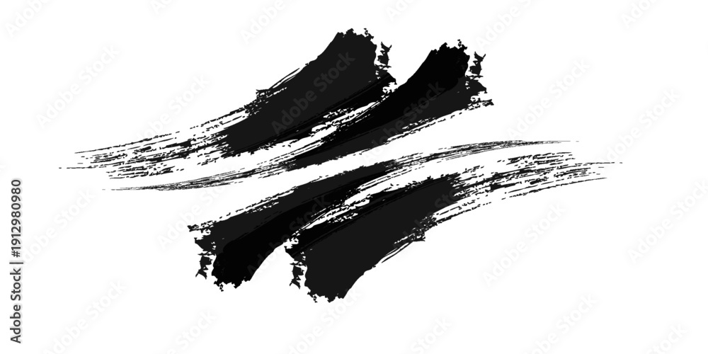 Naklejka premium Black and white art grunge, Vector brush Stroke, grungepaint element, grunge texture overlay background. Monochrome grunge texture. Eps10
