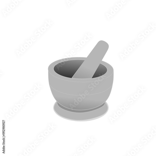 traditional Korean Jeolgu and Gongi set, featuring a heavy stone mortar and a sturdy wooden pestle used for pounding and grinding ingredients. This classic tool is commonly used in Ko
