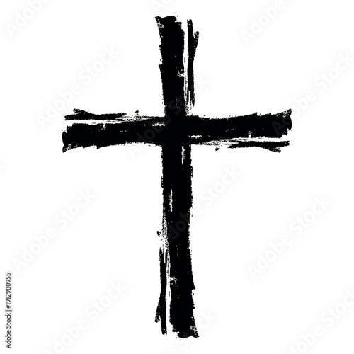 Rough textured black cross,...