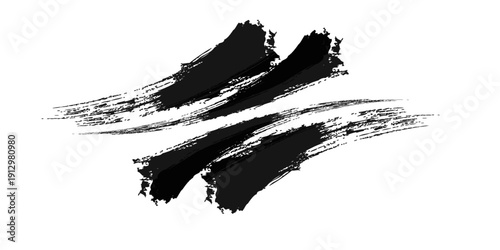 Black and white art grunge, Vector brush Stroke, grungepaint element, grunge texture overlay background. Monochrome grunge texture. Eps10