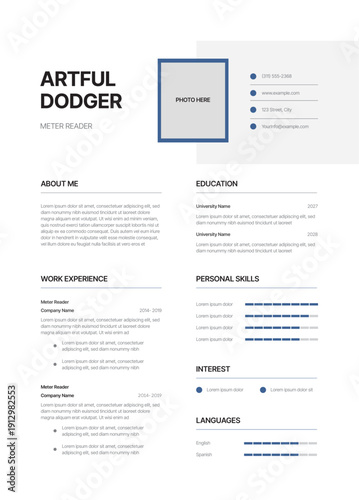 Blue And Black Resume