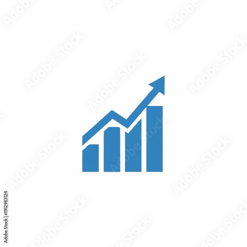 Blue Bar Chart with Upward Trend Arrow Representing Growth and Progress. Free Download Blue Bar Chart with Upward Trend Arrow Representing Growth and Progress. - GFXLoad