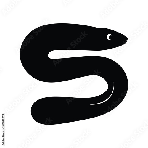 Black snake silhouette profile vector illustration