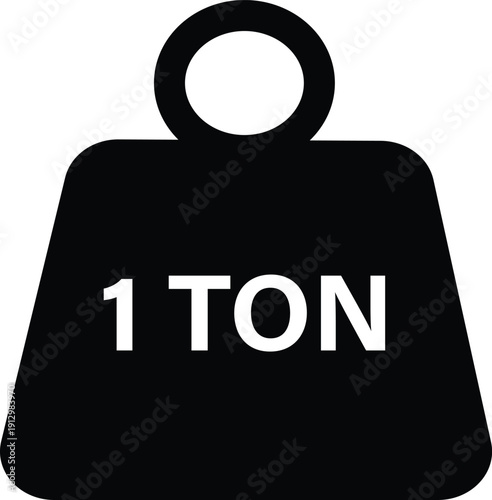 Tonne icon. TON weight sign. flat style.
