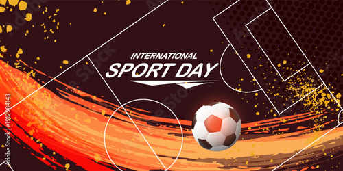 Sports Background Vector. International Sports Day Illustration. Graphic Design for the decoration of gift certificates, banners, and flyer. Vector eps10
