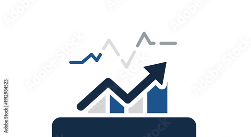 Abstract business growth chart icon showing financial success and progress