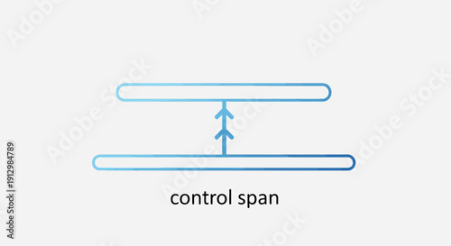 Abstract illustration of a conceptual control span design with arrows and lines