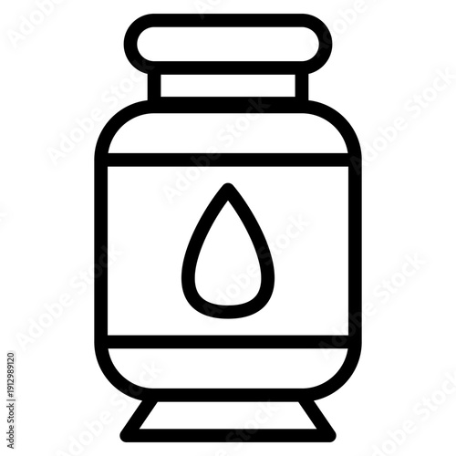 Line Icon of Liquid Bottle or Essential Oil Jar