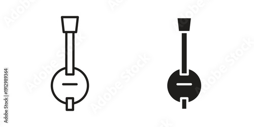 Banjo icon symbol vector illustration on white background. Flat design.