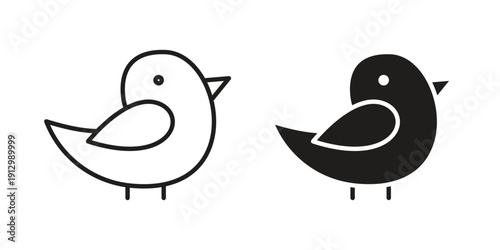 Bird icon symbol vector illustration on white background. Flat design.
