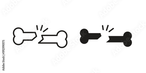 Bone break icon symbol vector illustration on white background. Flat design.