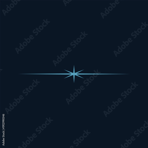 Shining Star Icon Vector Illustration with Glow Effect and Modern Minimal Design