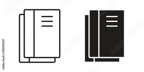 Book copy icon symbol vector illustration on white background. Flat design.
