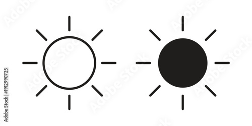 Brightness icon symbol vector illustration on white background. Flat design.