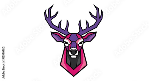 Geometric deer head vector illustration
