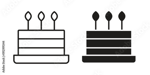 Cake icon symbol vector illustration on white background. Flat design.