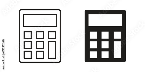 Calculator icon symbol vector illustration on white background. Flat design.