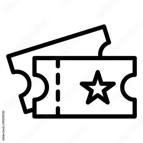 Star Event Tickets Outline Icon Vector Line Art