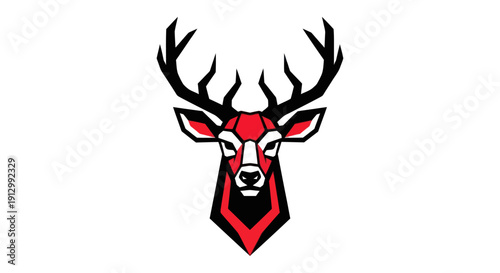 Geometric deer head vector illustration