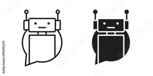 Chatbot speech bubble icon symbol vector illustration on white background. Flat design.