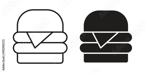 Cheese burger icon symbol vector illustration on white background. Flat design.