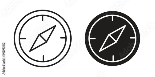 Compass icon symbol vector illustration on white background. Flat design.