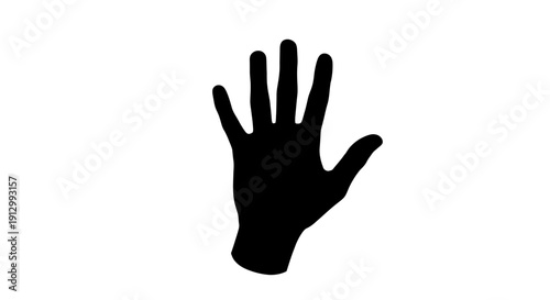 Black Hand Silhouette Gesture Isolated.
