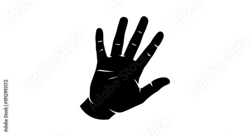 Black Silhouette of Human Hand Gesture.