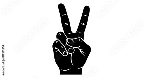 Hand showing peace sign with fingers.