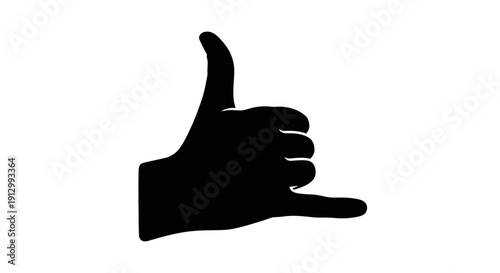 Hand Showing Thumbs Up Gesture Silhouette.