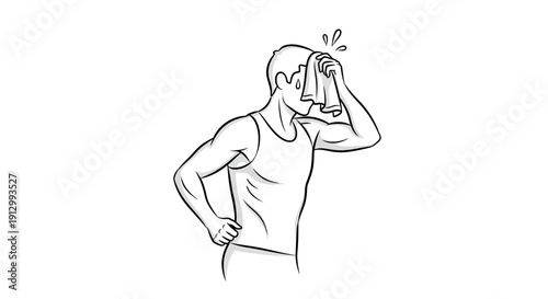 Man drinking from a water bottle.