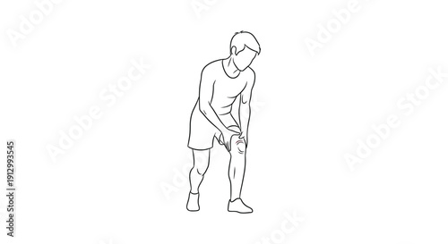Man stretching before playing golf sport.