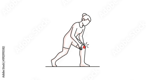 Woman with knee pain injury problem.