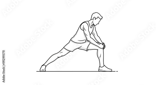 Man doing side leg stretch exercise.