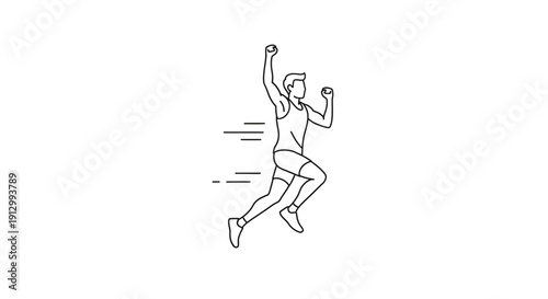 Man jumping in the air happily.