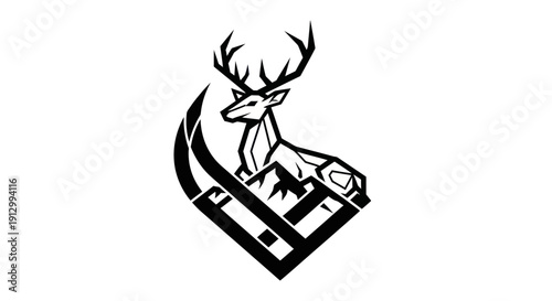 Geometric deer silhouette illustration