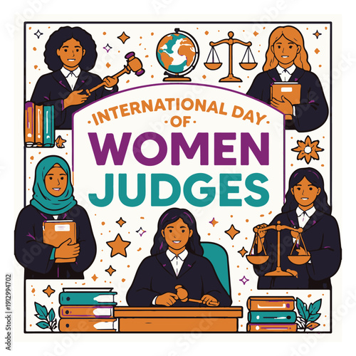 International Day of Women Judges Flyer Celebrating Women in Law and Justice Equality