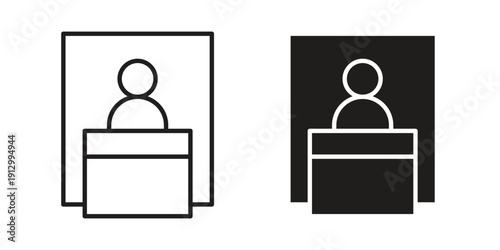 Exhibitor icon symbol vector illustration on white background. Flat design.
