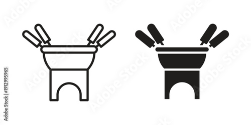Fondue pot icon symbol vector illustration on white background. Flat design.