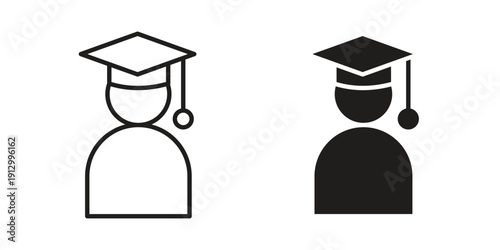 Graduate student icon symbol vector illustration on white background. Flat design.