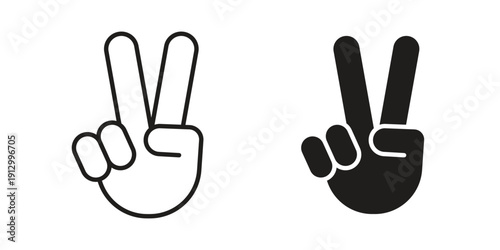 Hand peace icon symbol vector illustration on white background. Flat design.