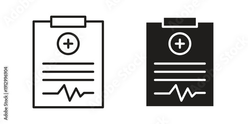 Health report icon symbol vector illustration on white background. Flat design.